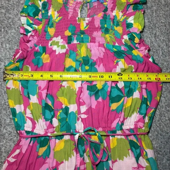 Draper James RSVP Women’s Smocked Pink Midi Dress Medium - Picture 6 of 8